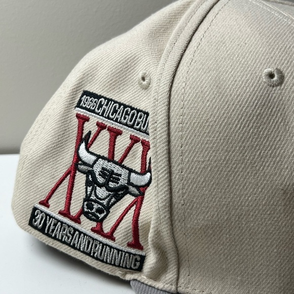 NWT Mitchell & Ness Heritage Collection Chicago Bulls Beige and Gray Hat NBA - Picture 5 of 9